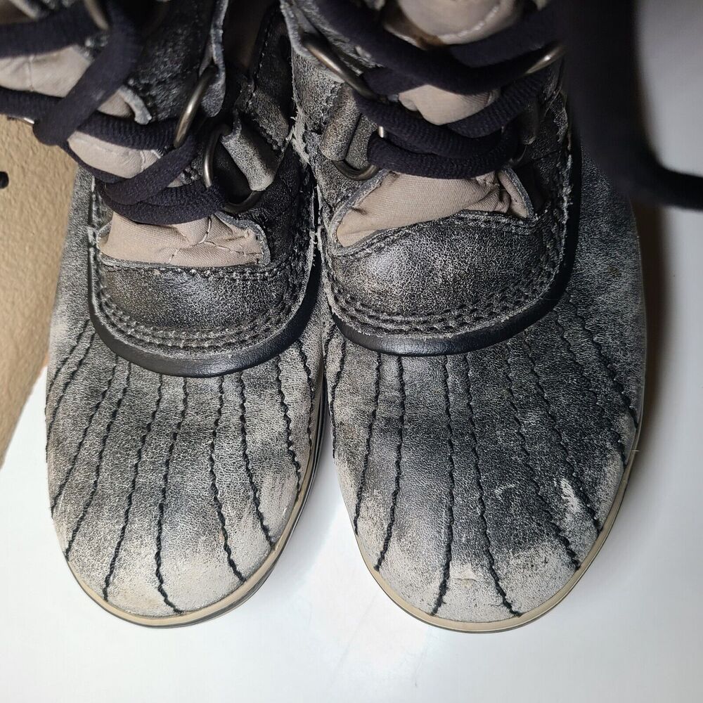 Sorel Tofino Disressed Gray Lace Up Waterproof Winter Snow Boots Women's Size 7 - Picture 7 of 16